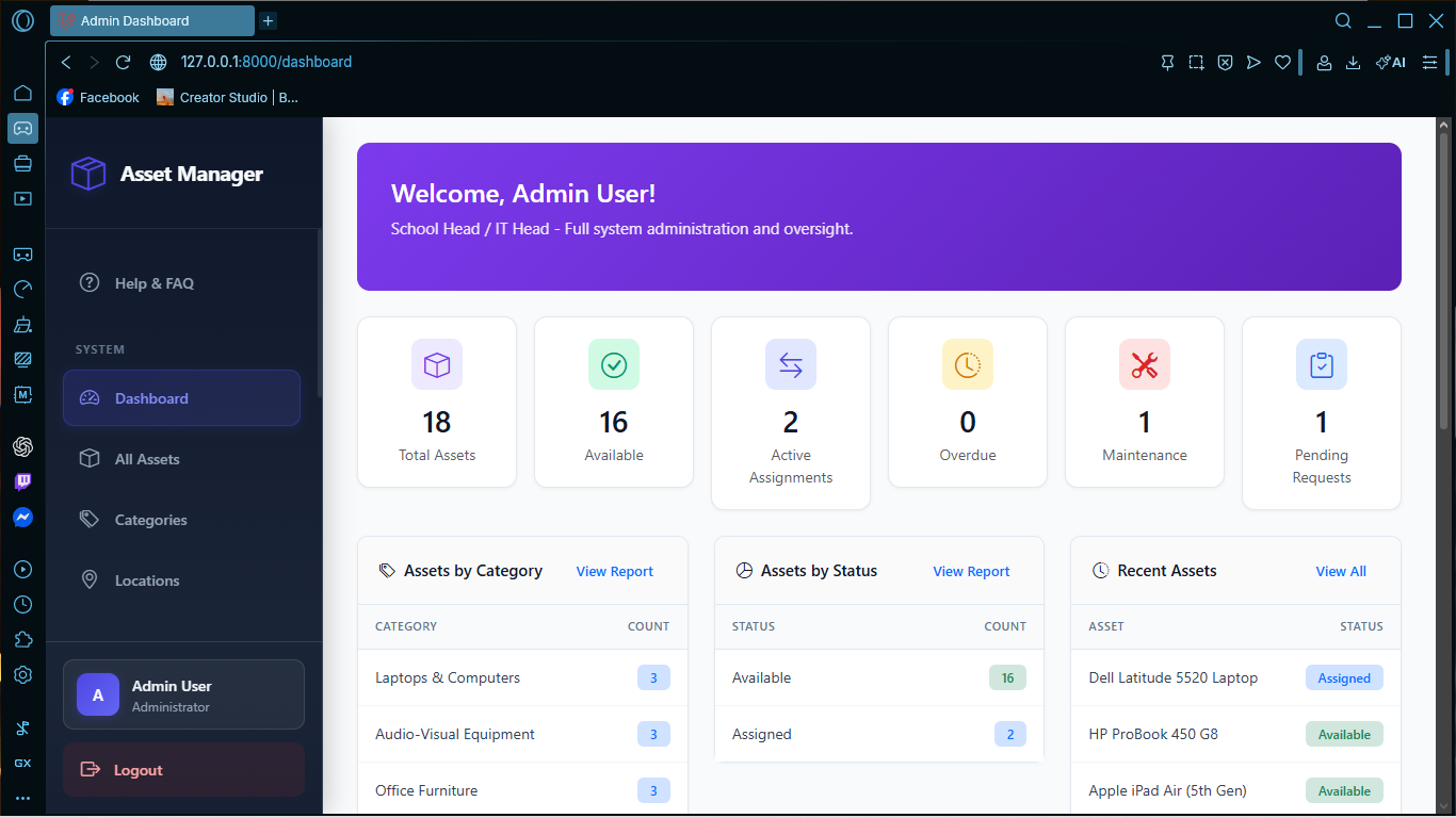 School Asset Management System